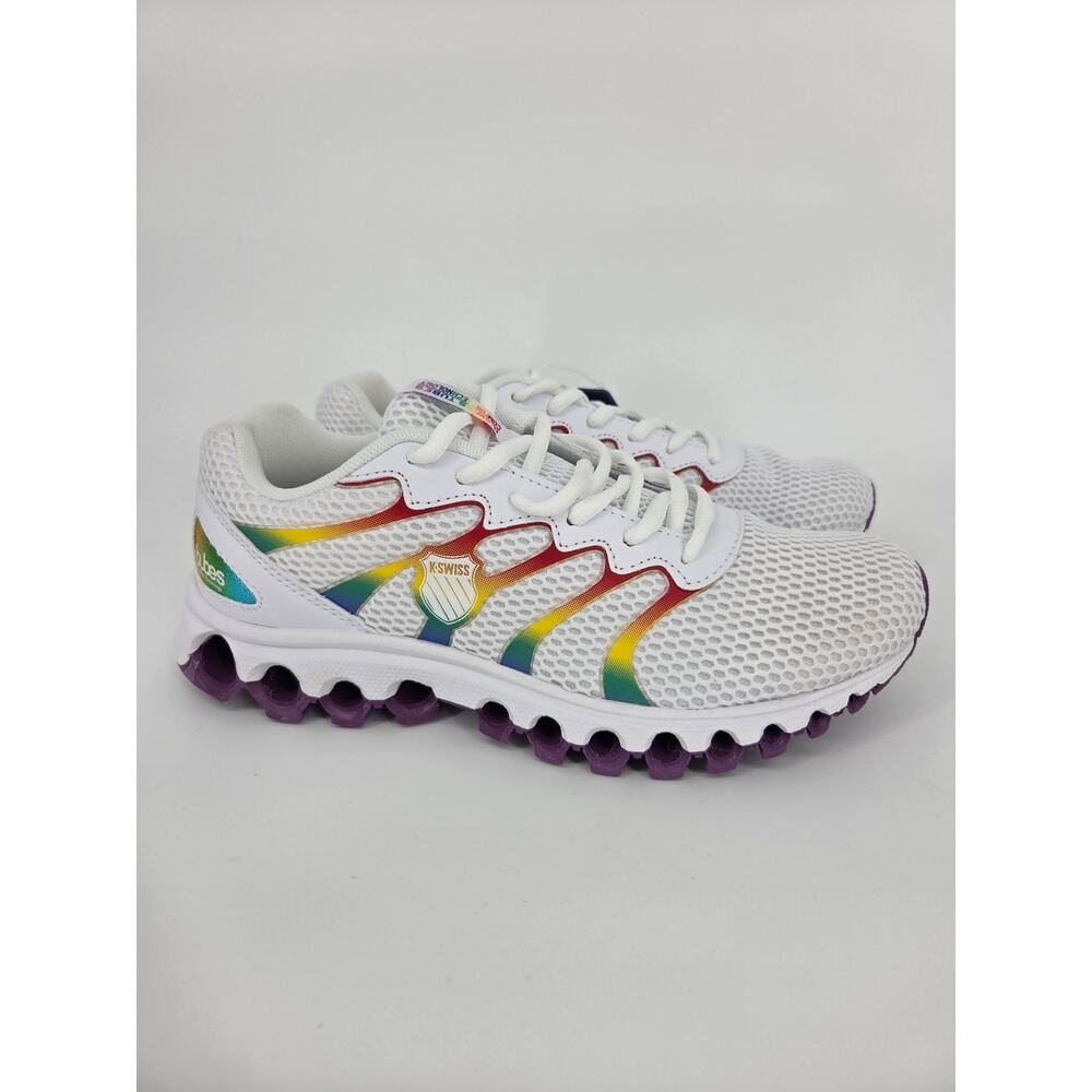 NEW K-Swiss Tubes Comfort 200 Training Shoe Women's 9.5 White Rainbow - Picture 5 of 11